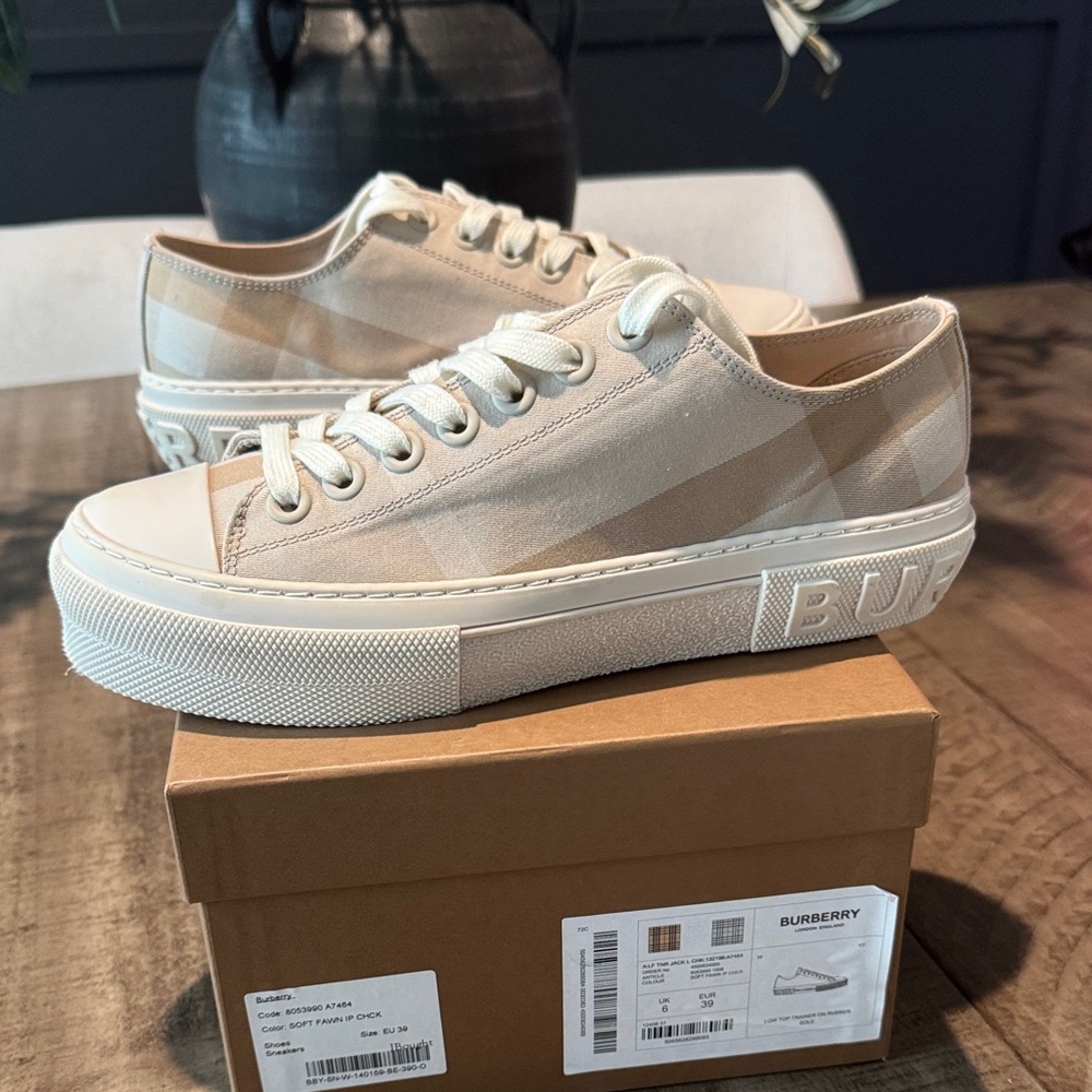 Burberry Cream Check Canvas Sneakers